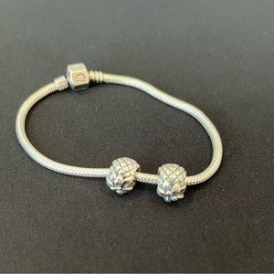 Pandora pineapple charms sterling silver